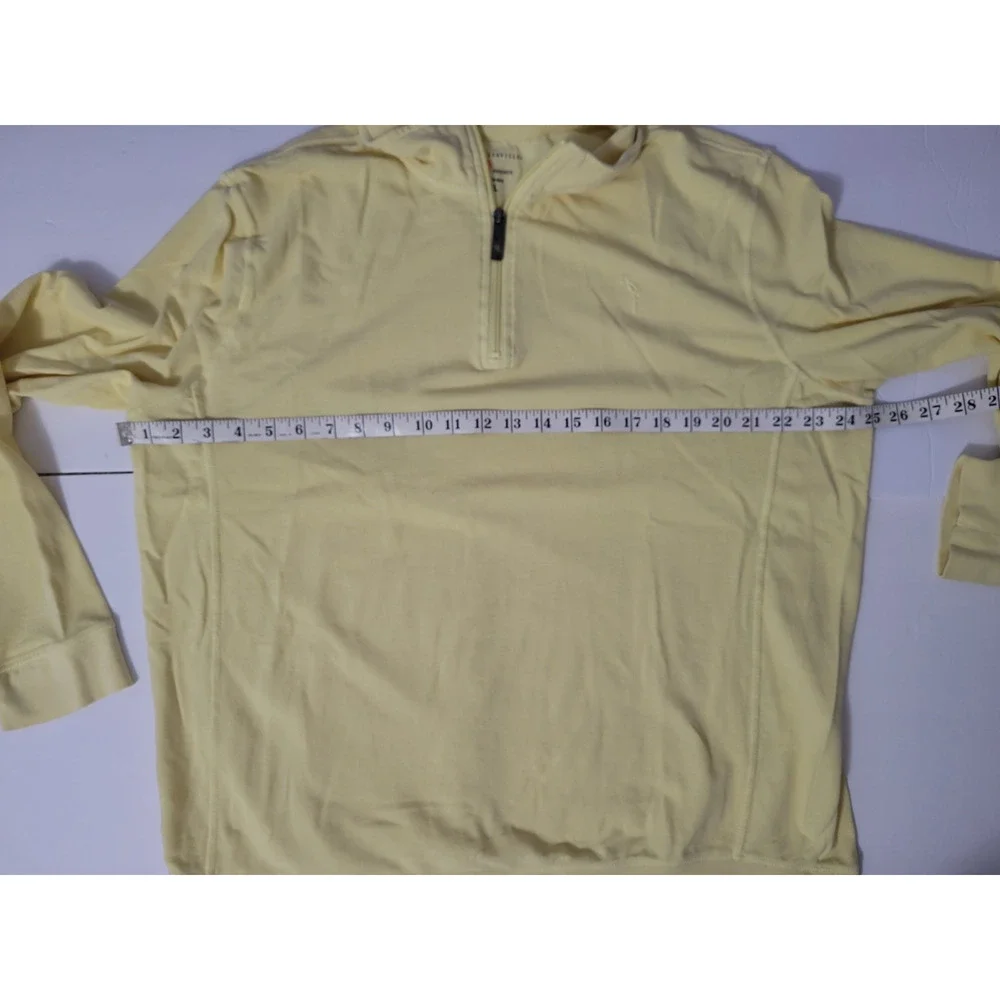 Margaritaville Island Reserve Men's XL Yellow 1/4 Zip Cotton Pullover Sweatshirt